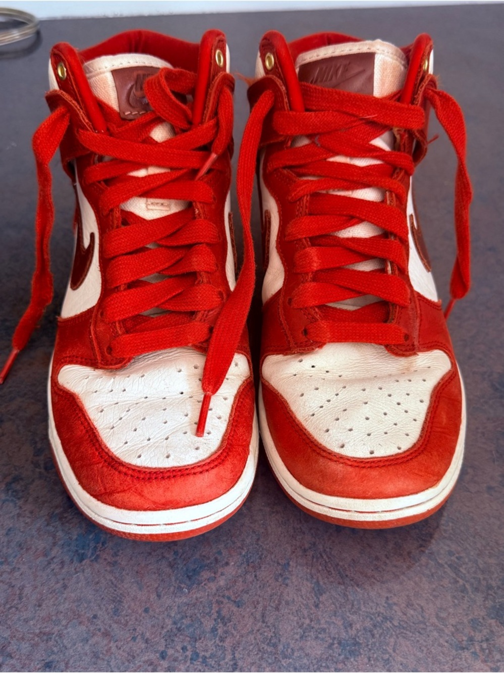 Nike, Dunk High, Cinnabar, Mars Stone, LXX, red sneakers, high top, women’s 7